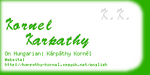 kornel karpathy business card